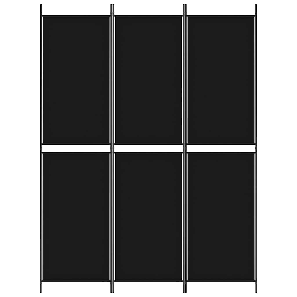 Biombo/divisória com 3 painéis 150x200 cm tecido preto