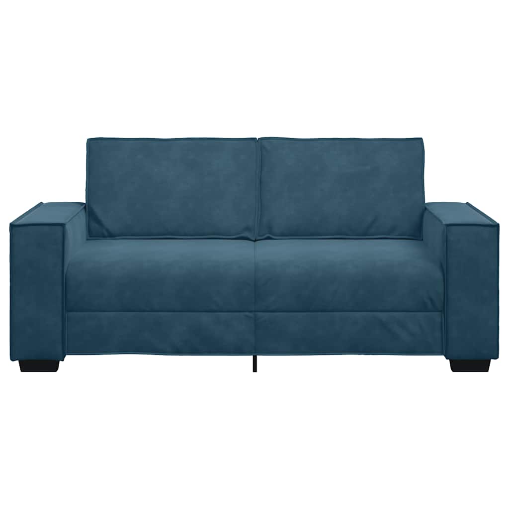 Sofá de 2 lugares azul, 180x78x84 cm, veludo