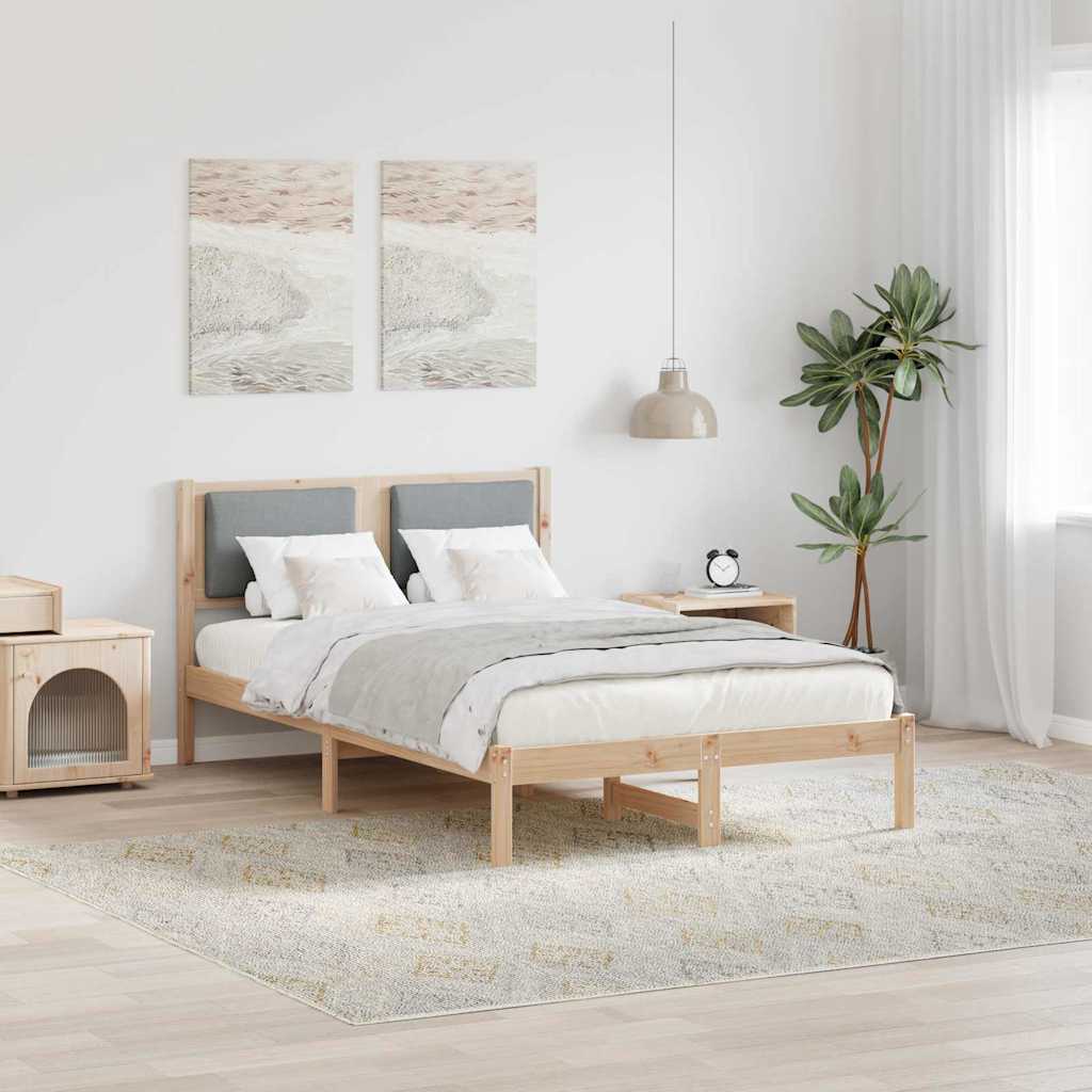 Estrutura da cama com cabeceira cinzento-claro 120 x 200 cm