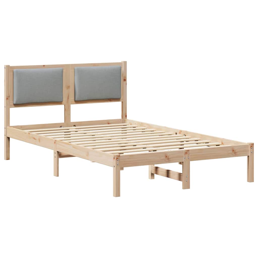 Estrutura da cama com cabeceira cinzento-claro 120 x 200 cm