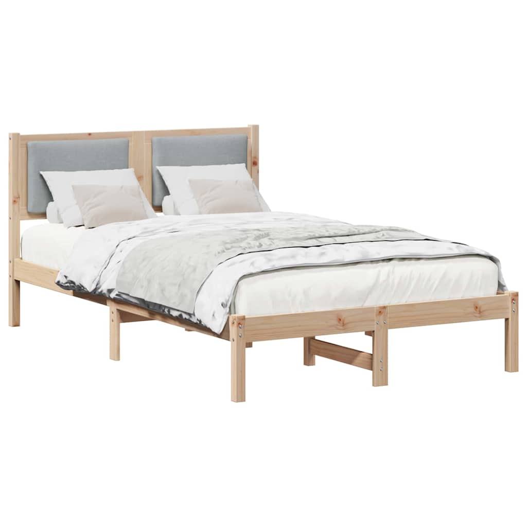 Estrutura da cama com cabeceira cinzento-claro 120 x 200 cm