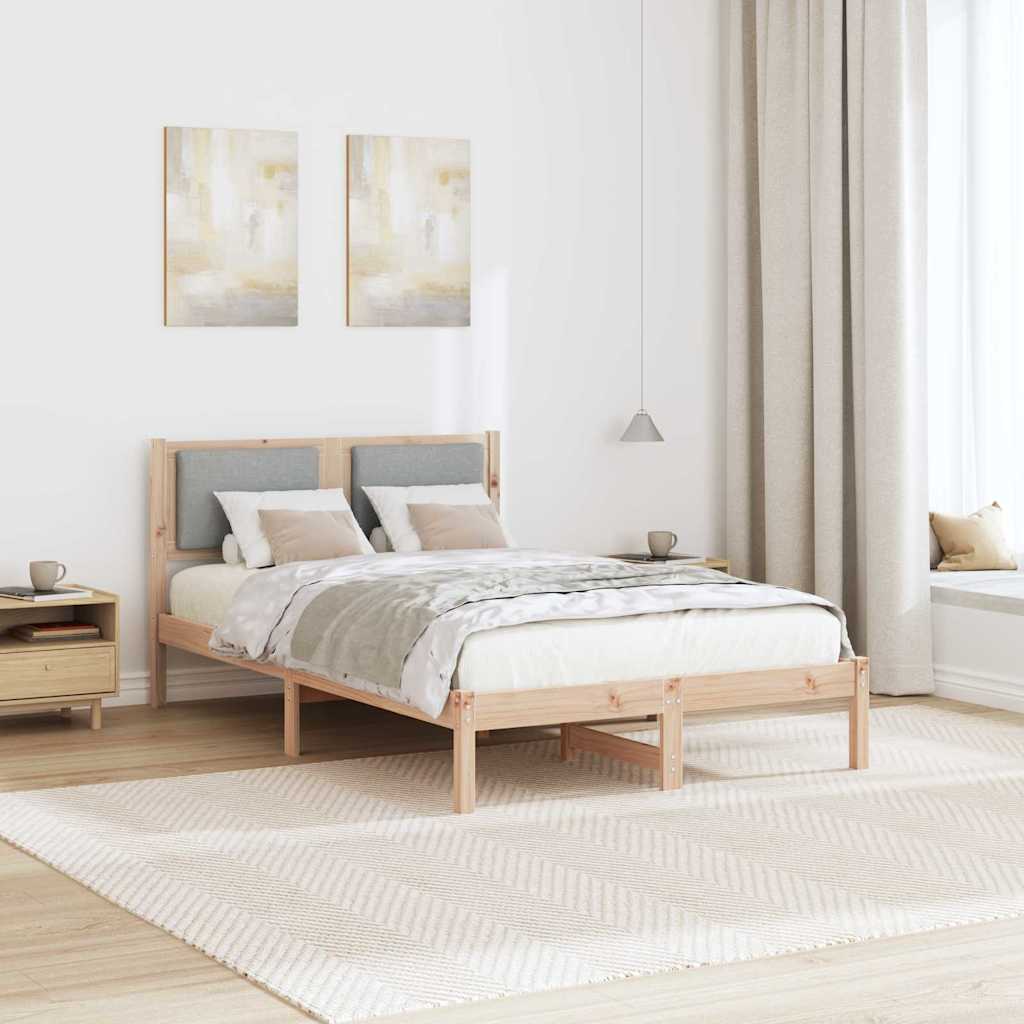 Estrutura da cama com cabeceira cinzento-claro 120 x 200 cm