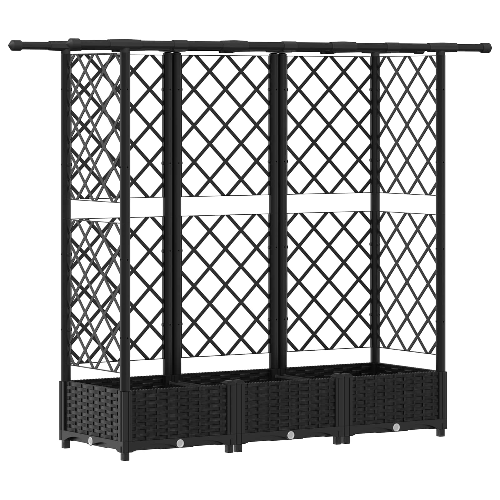 Cama elevada com treliça e telhado preto 164 x 40 x 121 cm PP