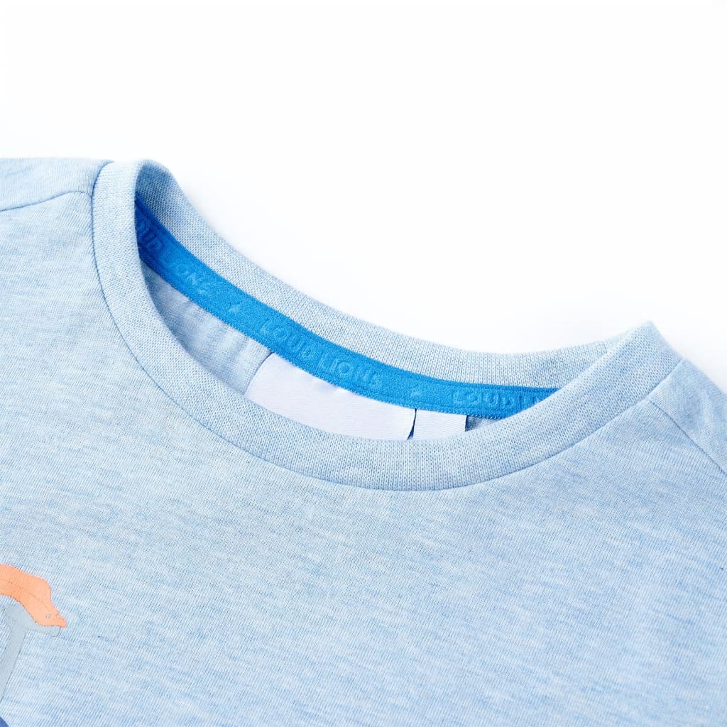 T-shirt para criança azul-suave mesclado 140