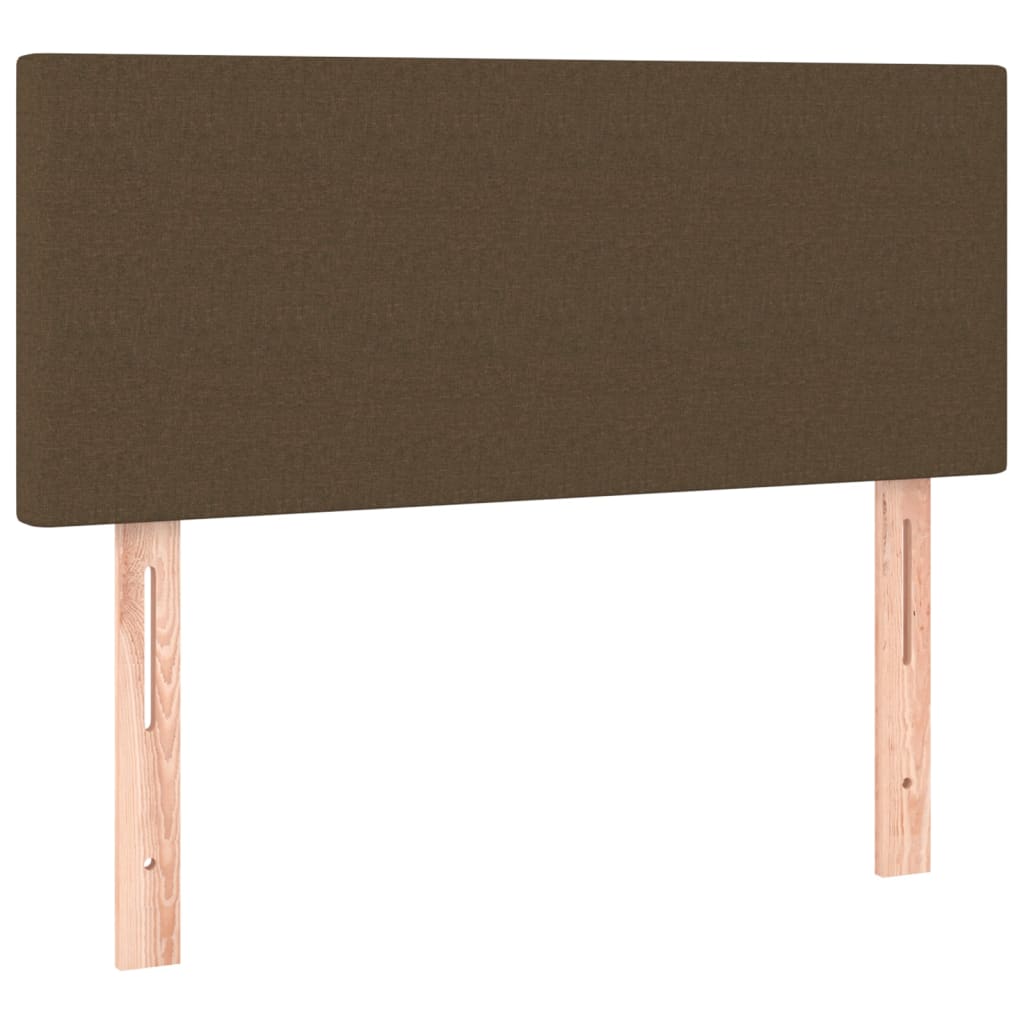 Cabeceira de cama c/ luzes LED tecido 90x5x78/88 cm castanho