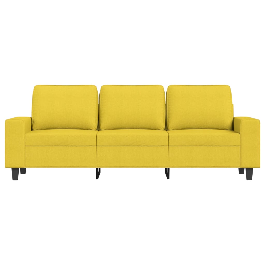 Sofá de 3 lugares 180 cm tecido amarelo-claro