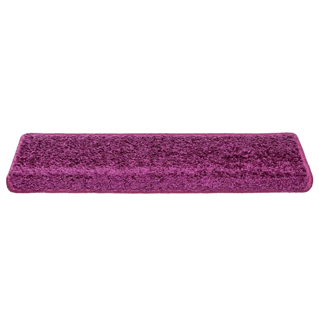 Tapetes de escada 15 peças 65x21x4 cm roxo com borda retangular