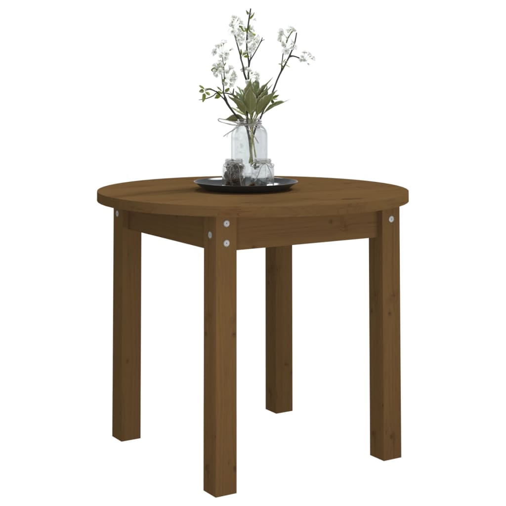 Mesa de centro ø 55x45 cm madeira pinho maciça castanho-mel