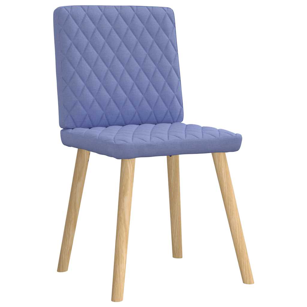 Cadeiras de jantar 4 pcs jeans tecido azul