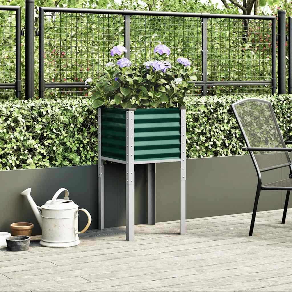 Vaso de jardim verde 45x45x88 cm aço