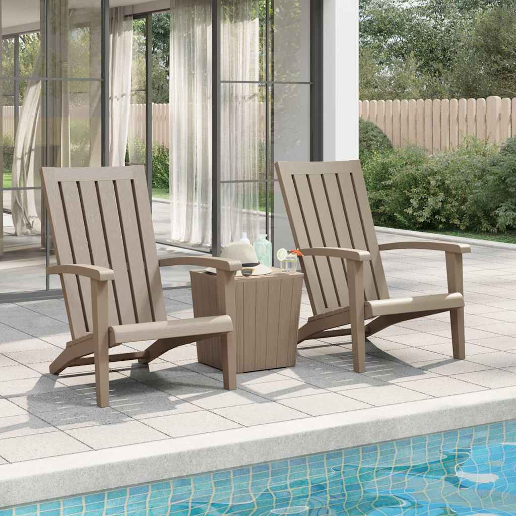 Cadeiras de jardim adirondack 2pcs polipropileno castanho-claro