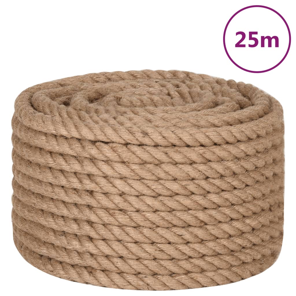 Corda de juta com 25 m de comprimento e 20 mm de espessura
