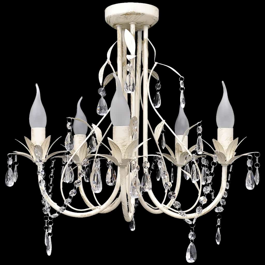 Candelabro com cristais pendente elegante com 5 lâmpadas