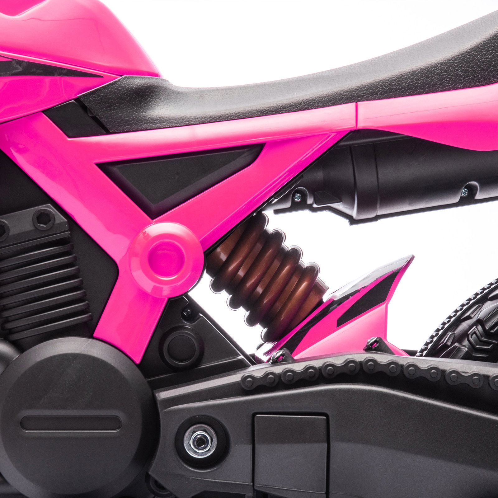 Mota elétrica para crianças moto a bateria para crianças 6v com rodas de treino e buzina 105x57x62 cm rosa
