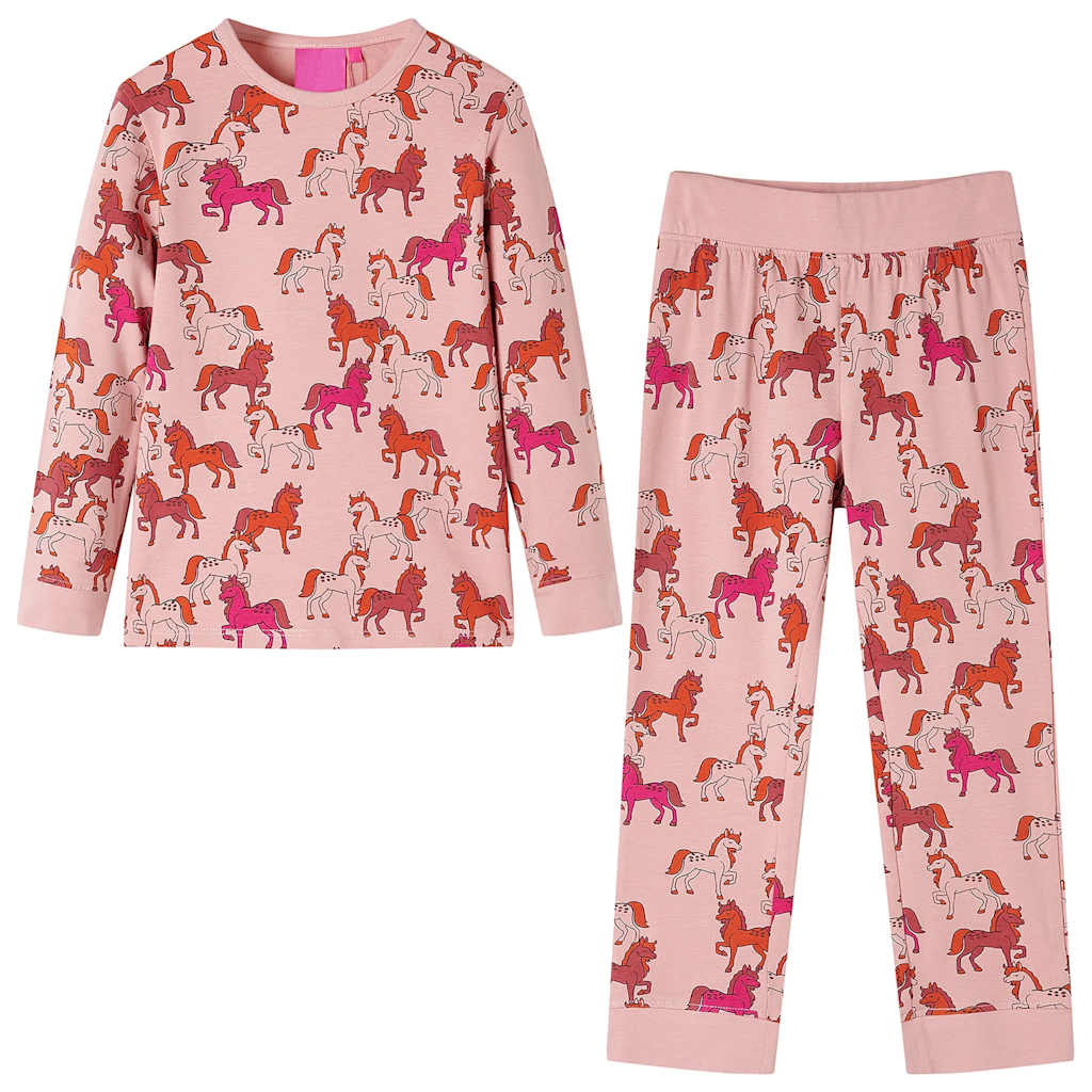 Pijama de manga comprida para criança rosa-claro 92