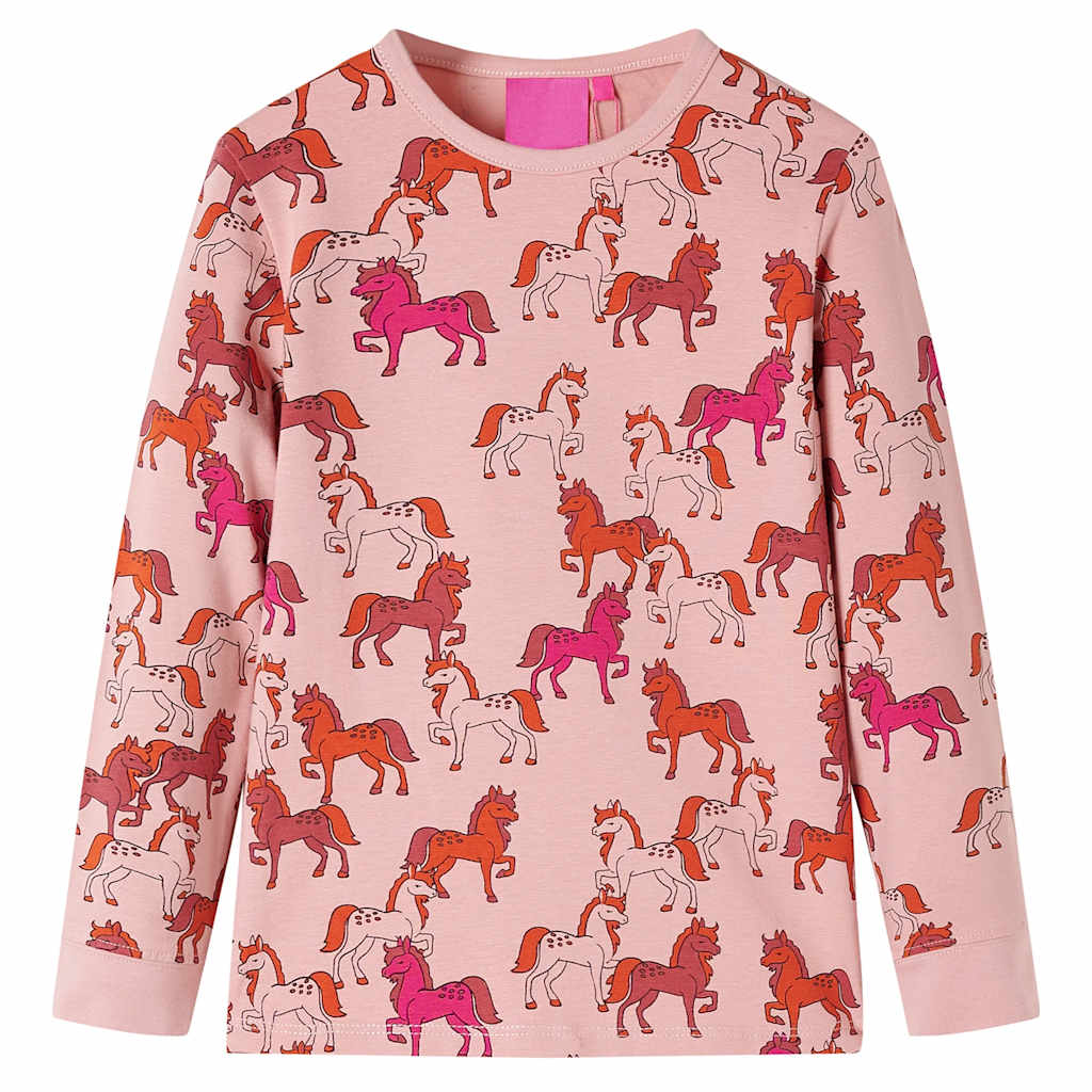 Pijama de manga comprida para criança rosa-claro 92
