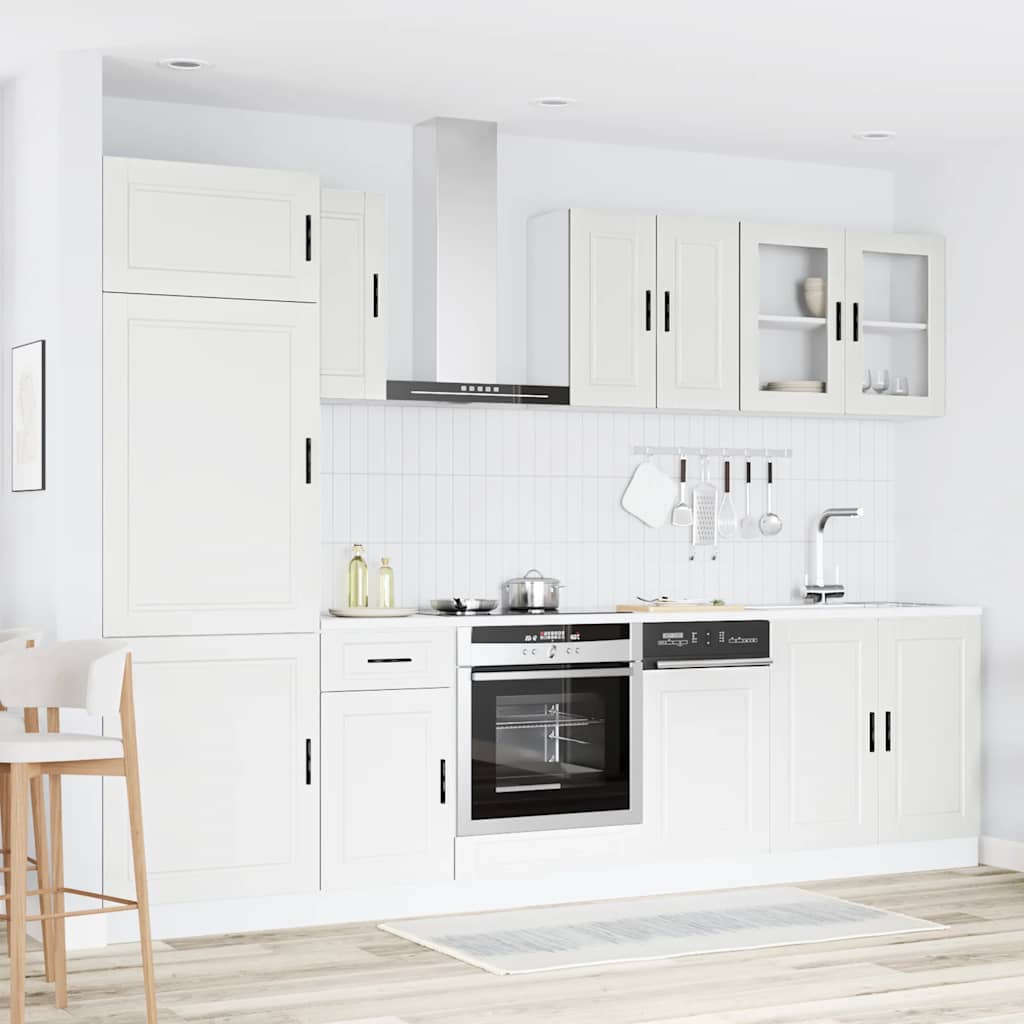 8 Peças armário de cozinha conjunto porto branco