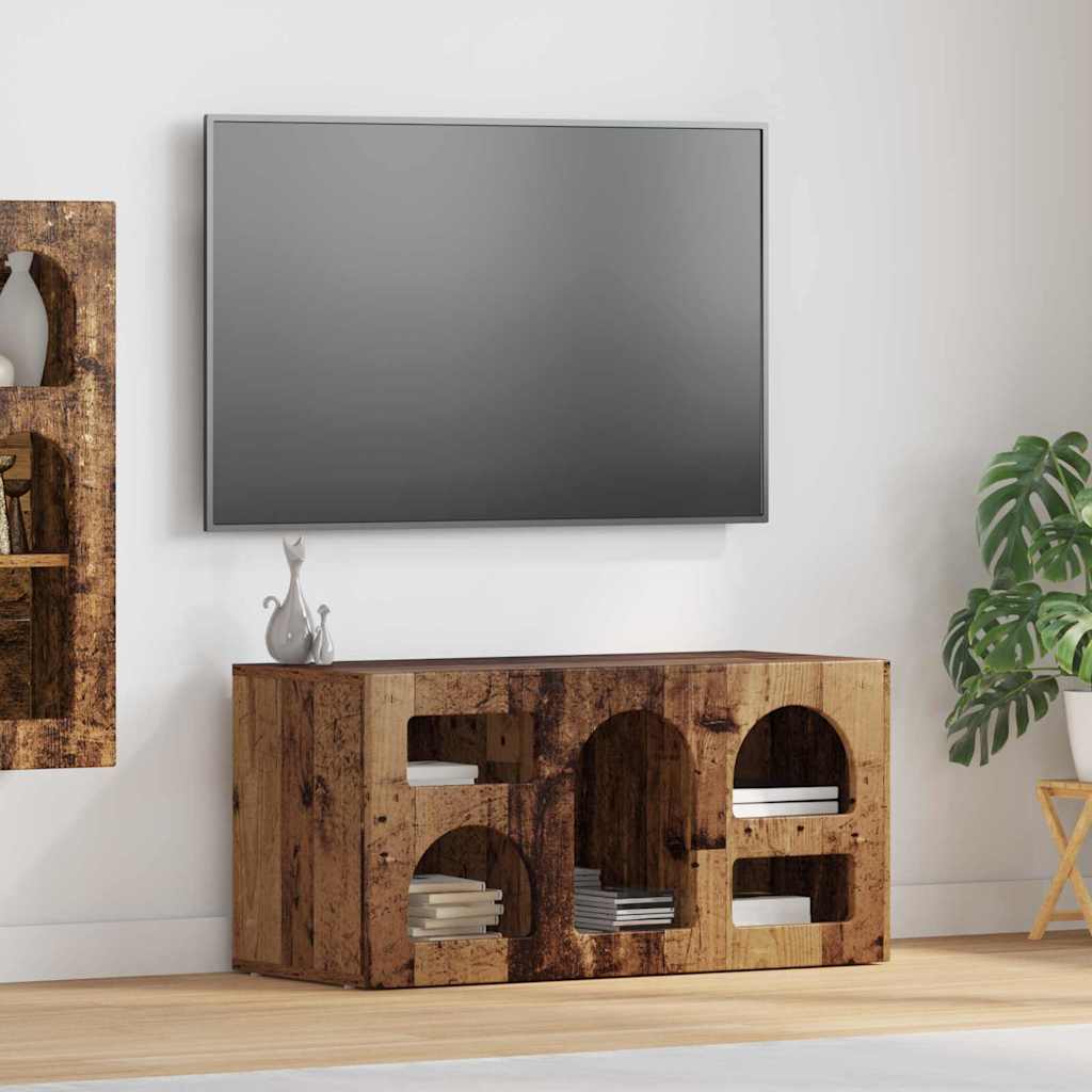 Gabinete para TV elst 80 x 35 x 40 cm madeira antiga