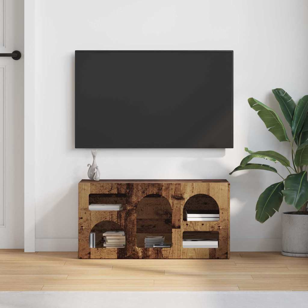 Gabinete para TV elst 80 x 35 x 40 cm madeira antiga