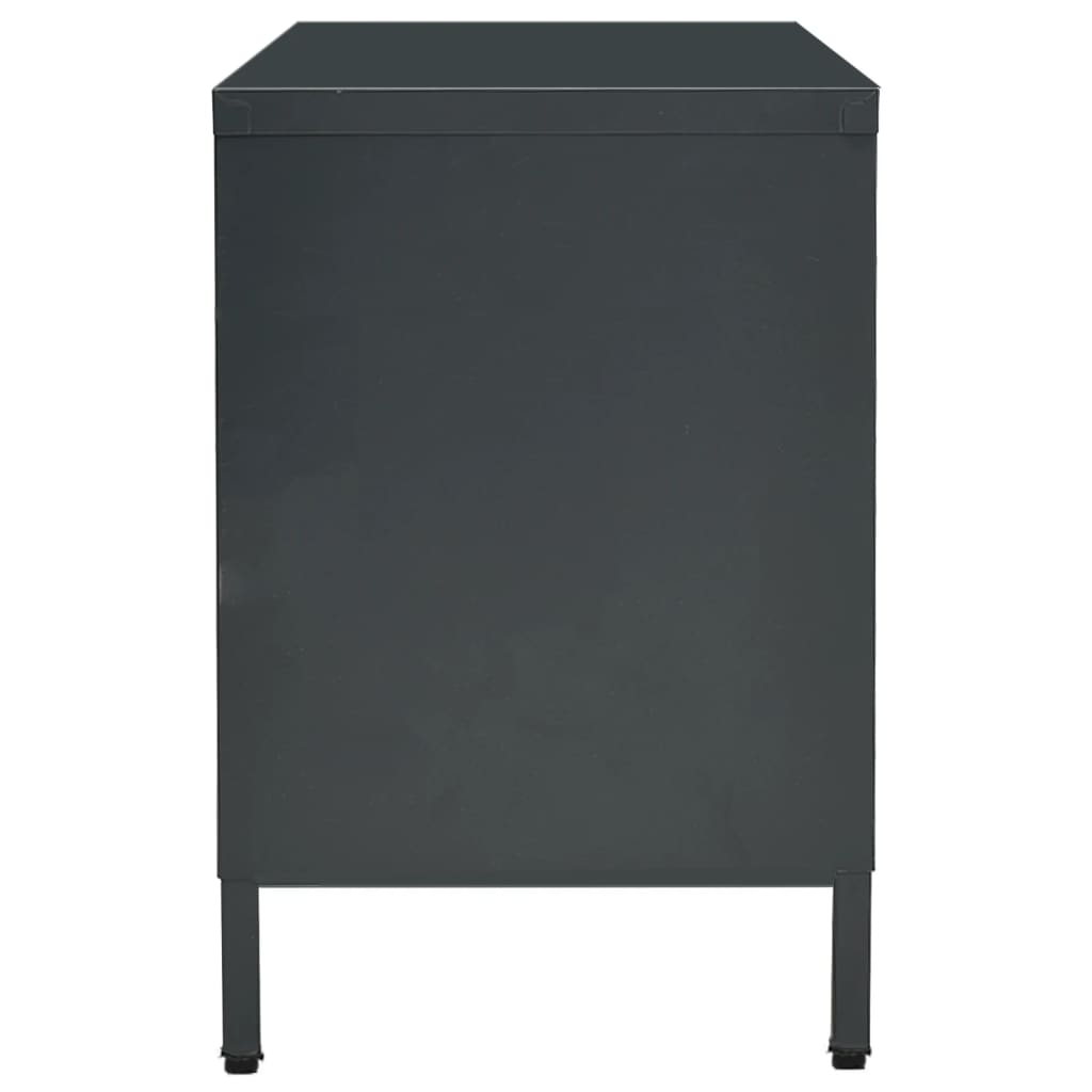 Móvel de TV 105x35x52 cm aço e vidro antracite
