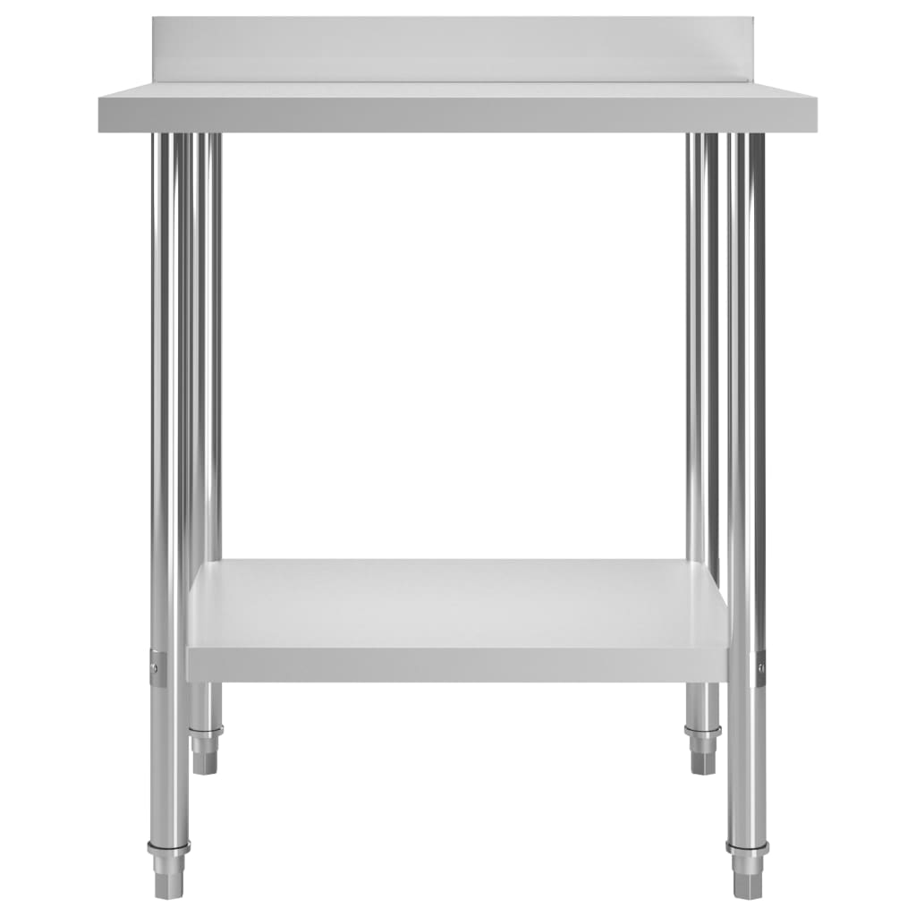 Mesa cozinha rebordo antissalpicos 80x60x93 cm aço inoxidável