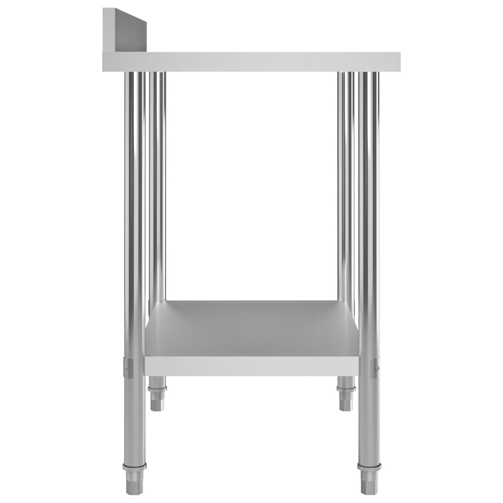 Mesa cozinha rebordo antissalpicos 80x60x93 cm aço inoxidável