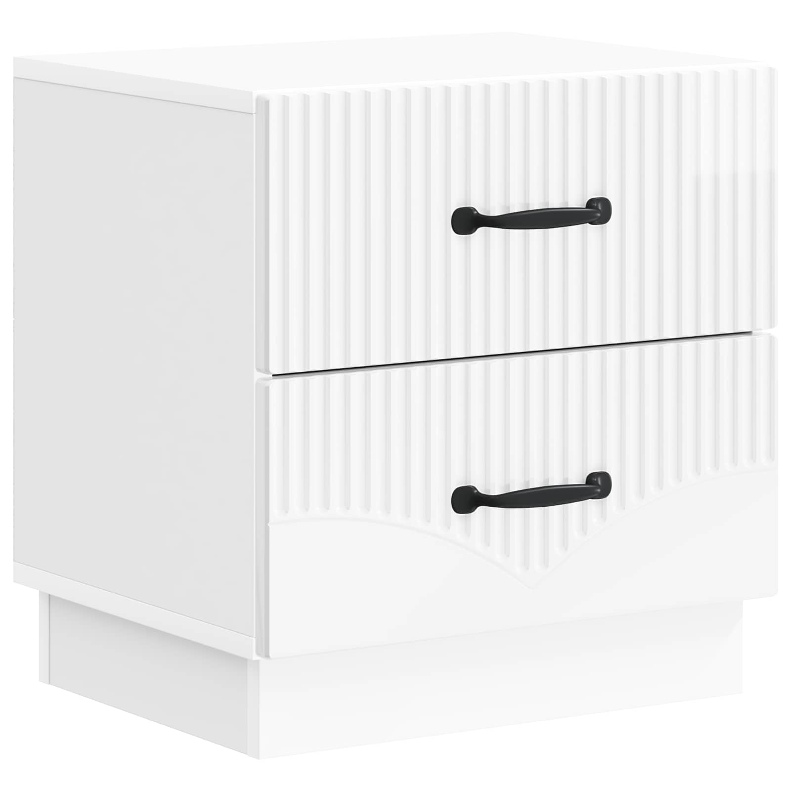 Armário de cabeceira branco brilhante 43 x 34,5 x 44,5 cm
