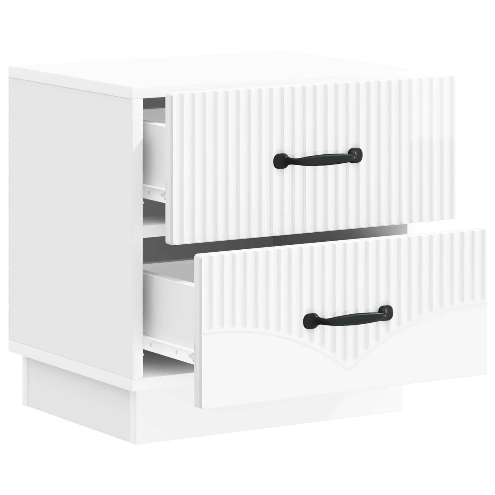 Armário de cabeceira branco brilhante 43 x 34,5 x 44,5 cm