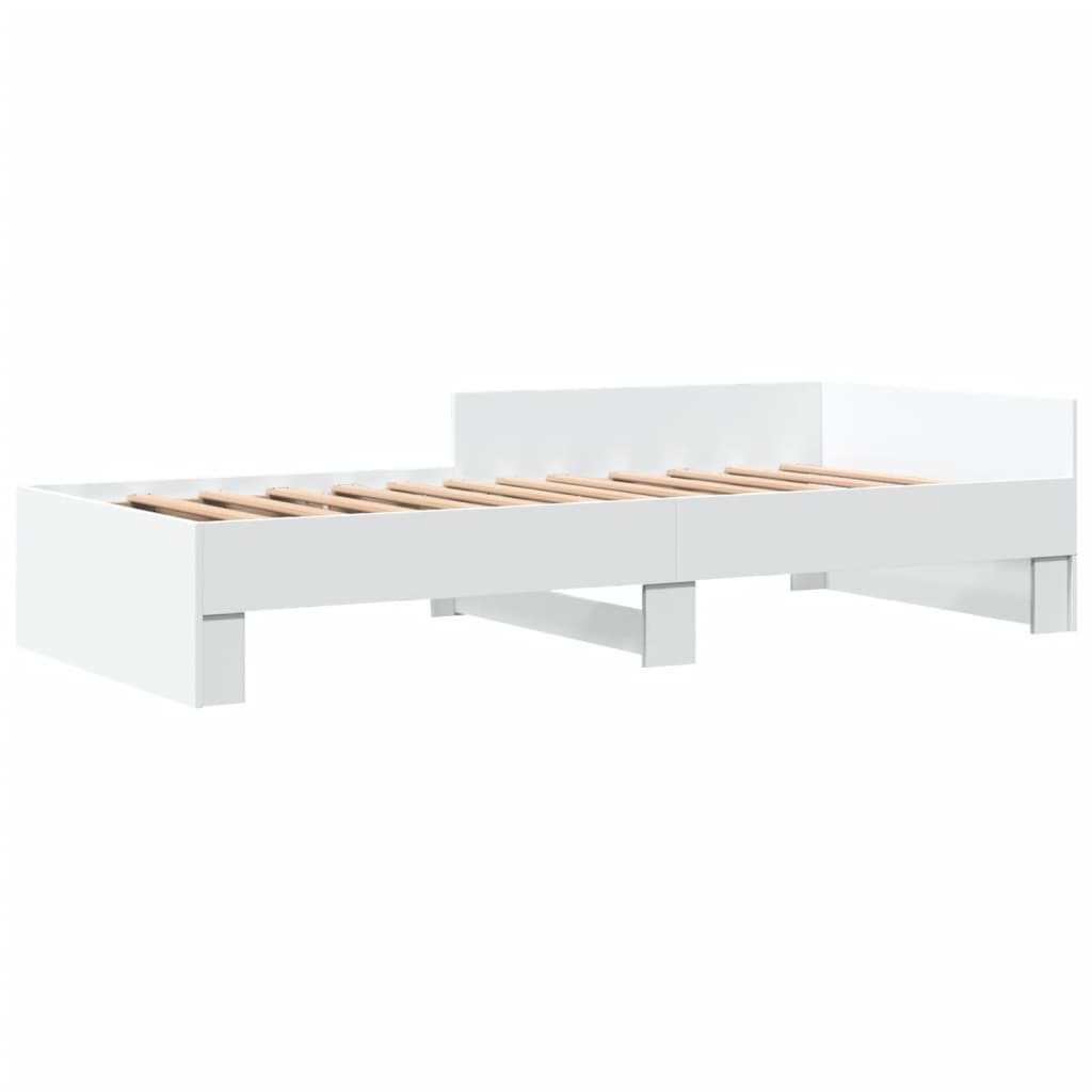 Estrutura de cama 75x190 cm derivados de madeira branco