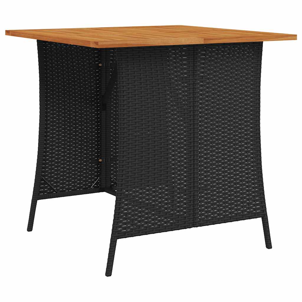 6Pcs conjunto sofás de jardim com almofadões em l vime PE preto