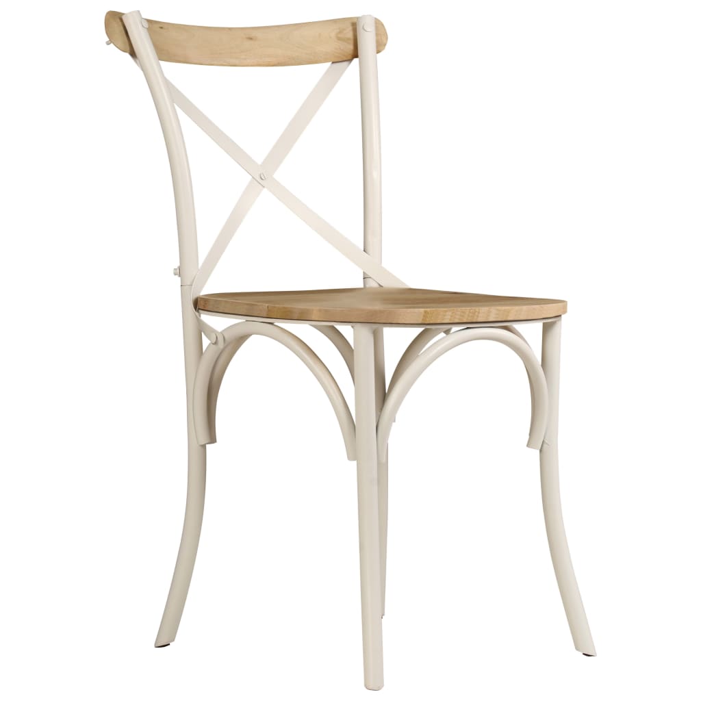 Cadeiras costas cruz 2 pcs mangueira maciça branco