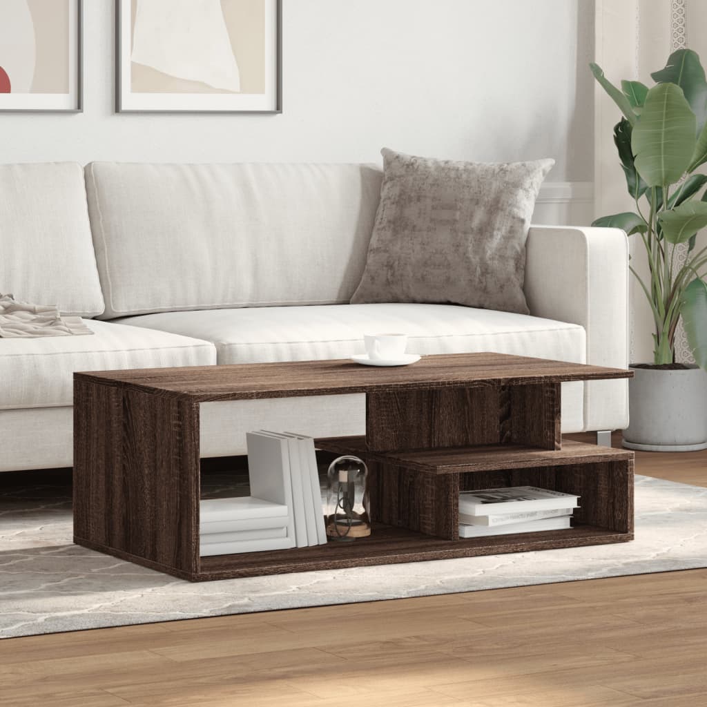 Mesa de centro 102x55x35 cm derivados madeira carvalho castanho