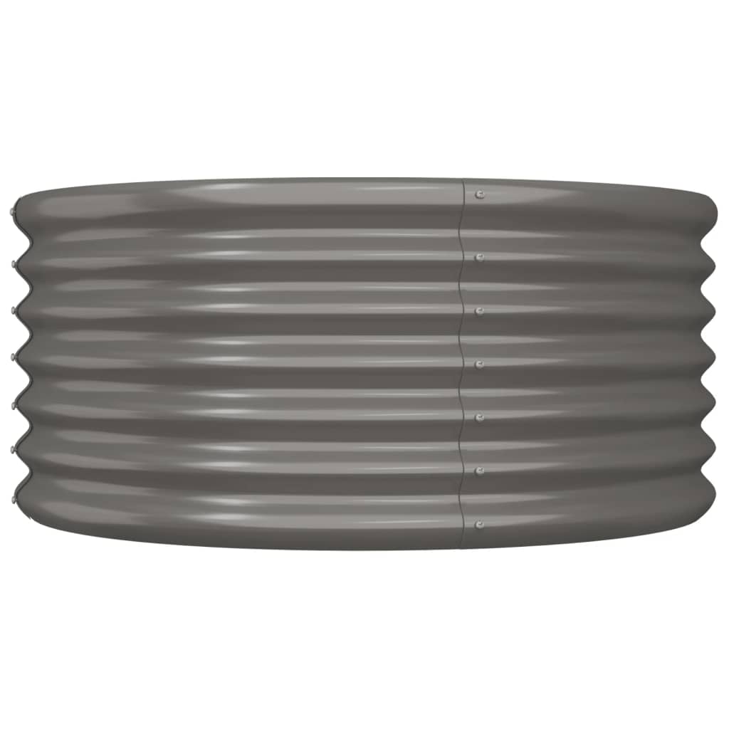 Vaso/floreira de jardim aço galvanizado 80x80x36 cm cinza
