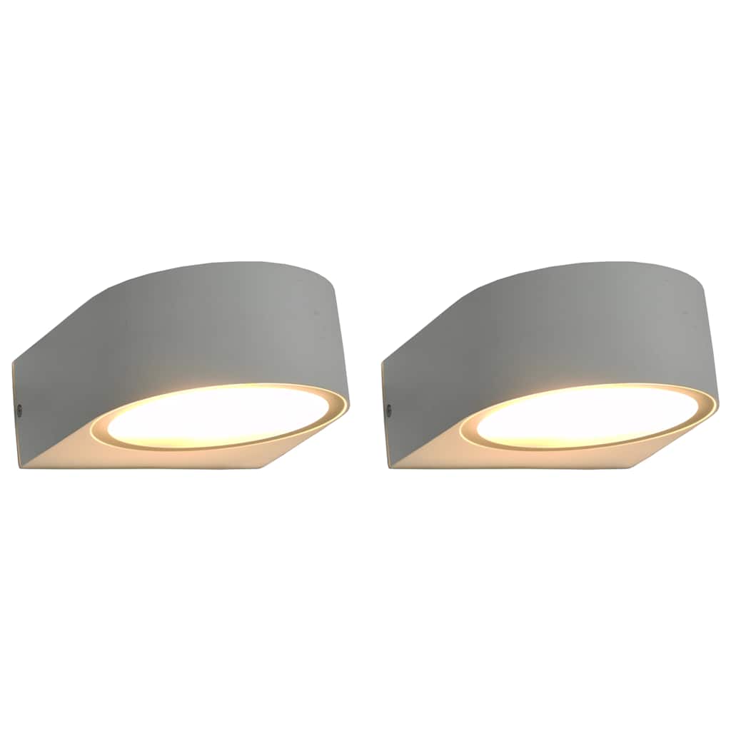 Candeeiros de parede para exterior redondos 2 pcs 11 w branco