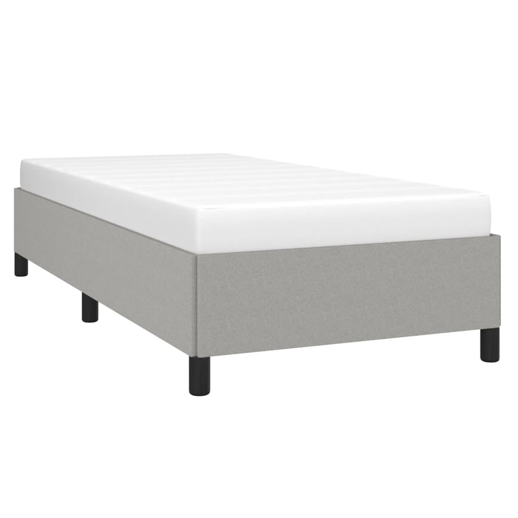 Estrutura de cama sem colchão 80x200 cm tecido cinzento-claro