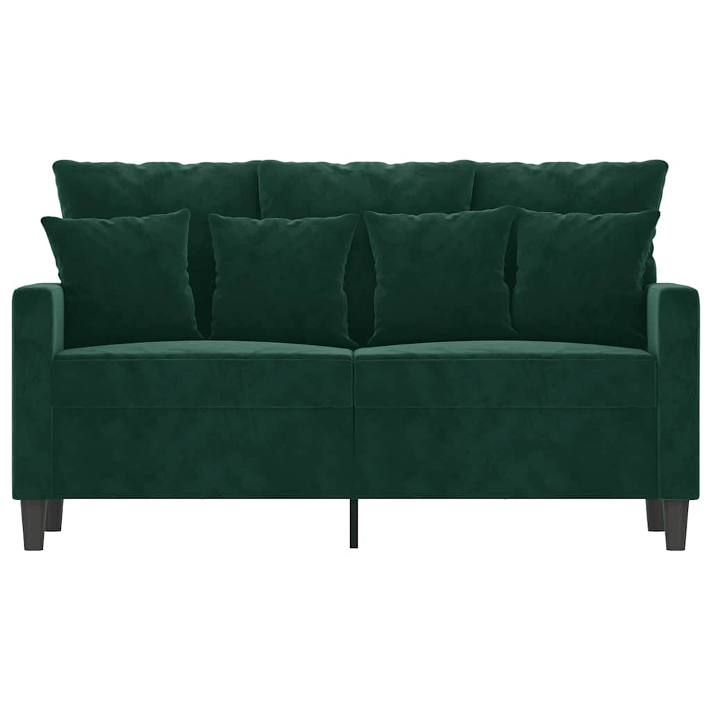 Sofá de 2 lugares 120 cm veludo verde-escuro
