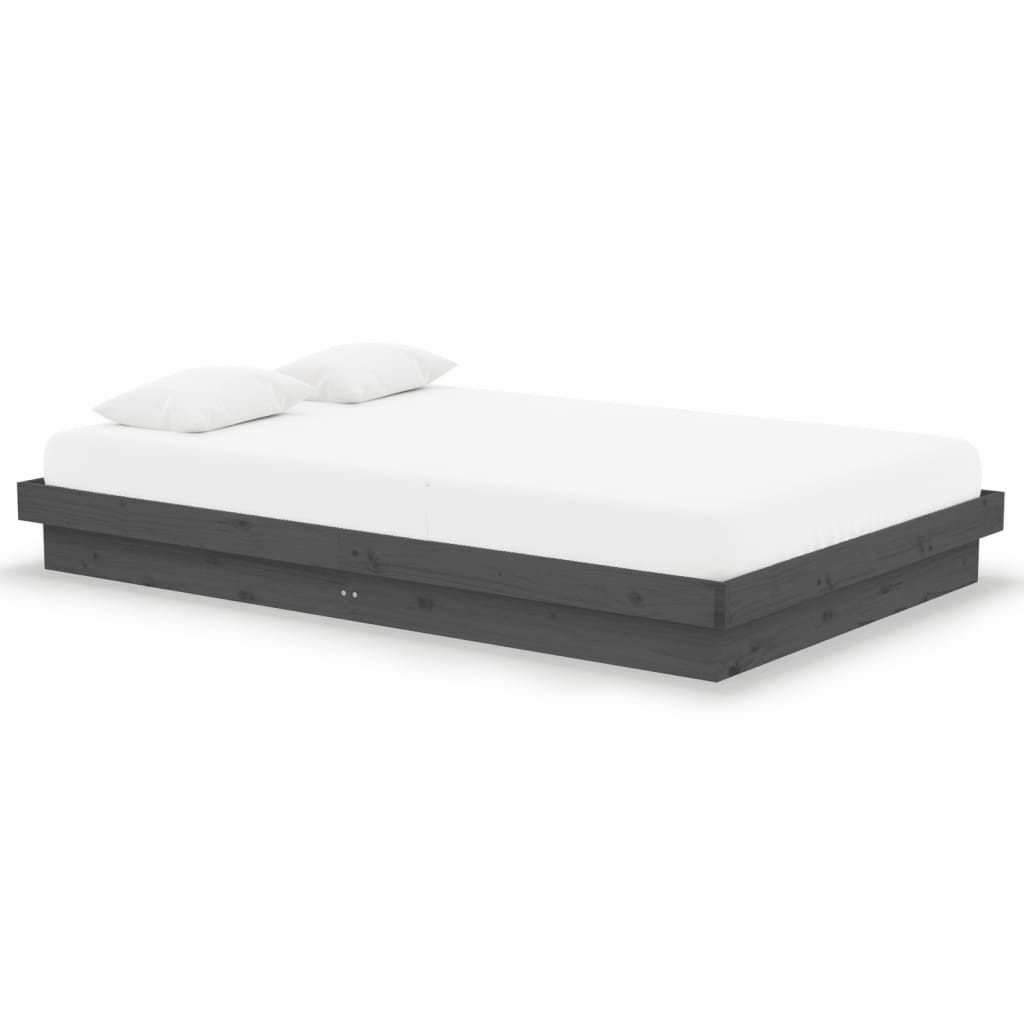 Estrutura cama pequena casal 120x190 cm pinho maciço cinza