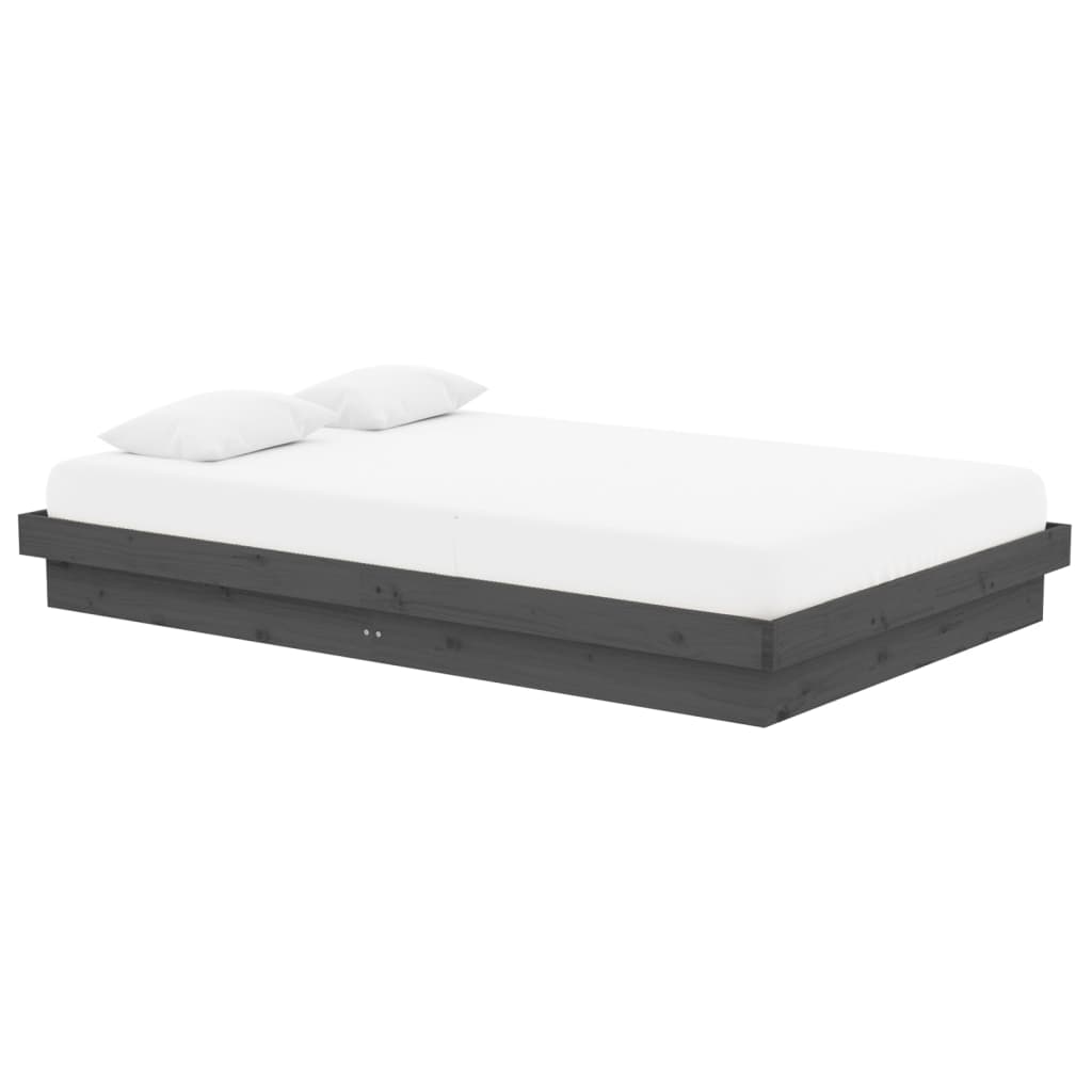 Estrutura cama pequena casal 120x190 cm pinho maciço cinza