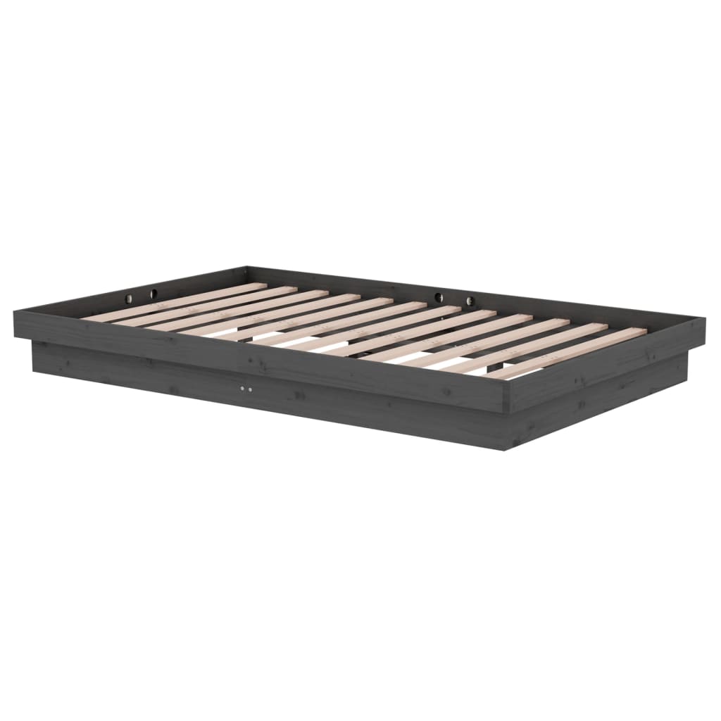 Estrutura cama pequena casal 120x190 cm pinho maciço cinza