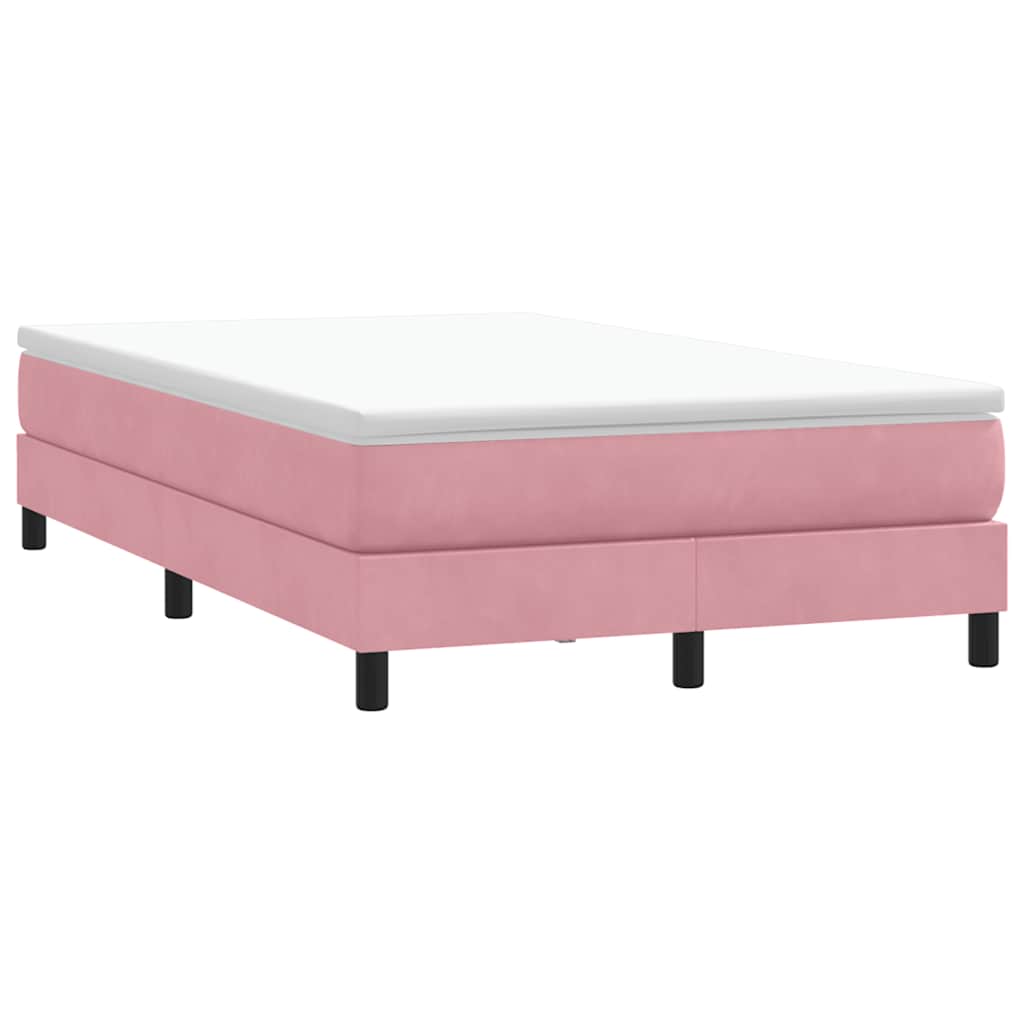 Box cama de primavera sem colchão rosa 120x210 cm veludo