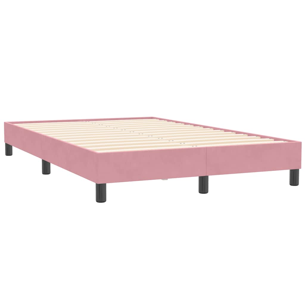 Box cama de primavera sem colchão rosa 120x210 cm veludo