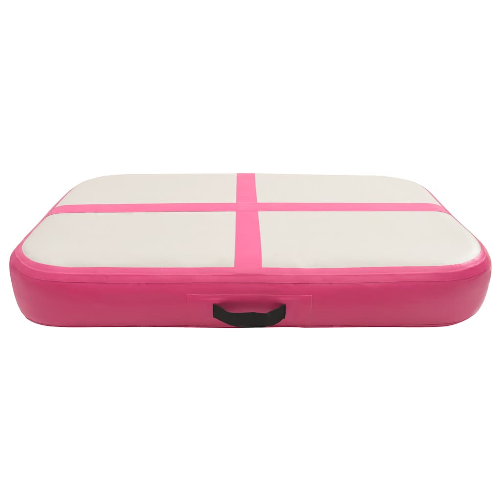 Colchão de ginástica insuflável c/ bomba 60x100x15 cm PVC rosa