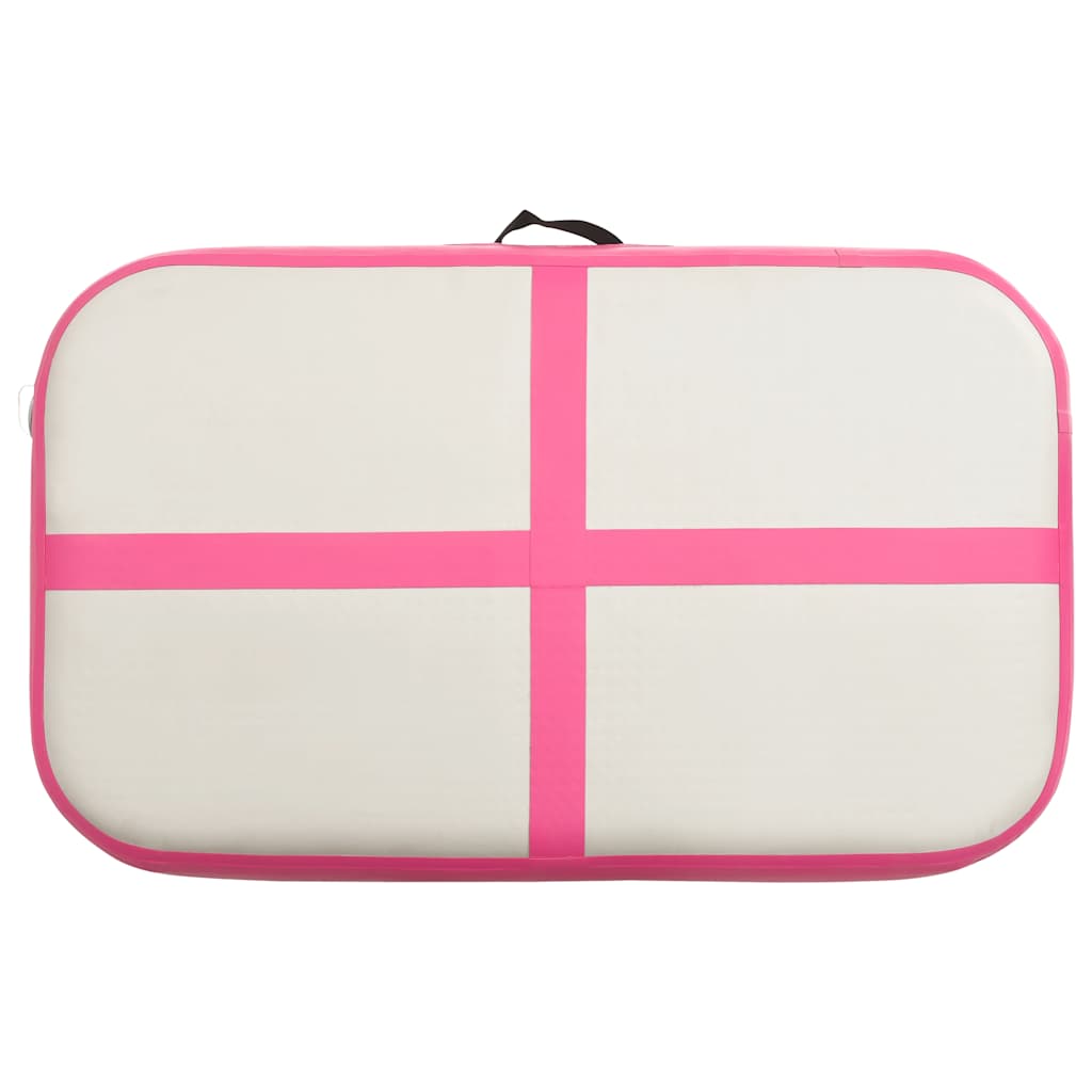 Colchão de ginástica insuflável c/ bomba 60x100x15 cm PVC rosa