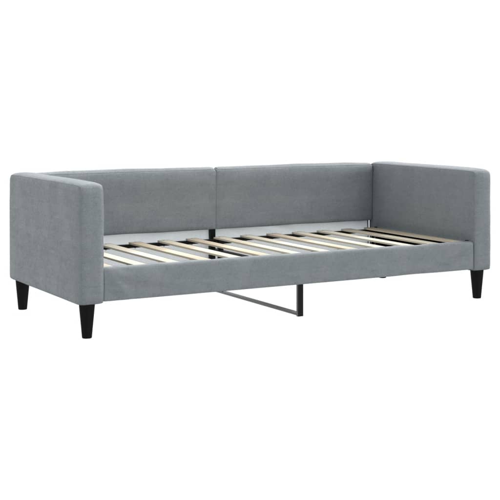 Sofá-cama c/ gavetão e colchões 80x200 cm tecido cinzento-claro