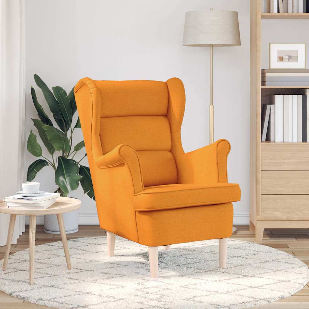Cadeira com apoio de braços 74x84x100 cm tecido amarelo-escuro