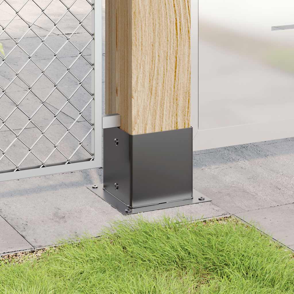 Bases de coluna quadradas 12 peças 141x141mm aço revestido a pó