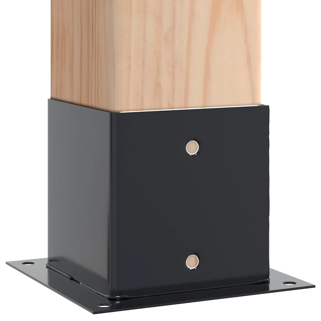 Bases de coluna quadradas 12 peças 141x141mm aço revestido a pó
