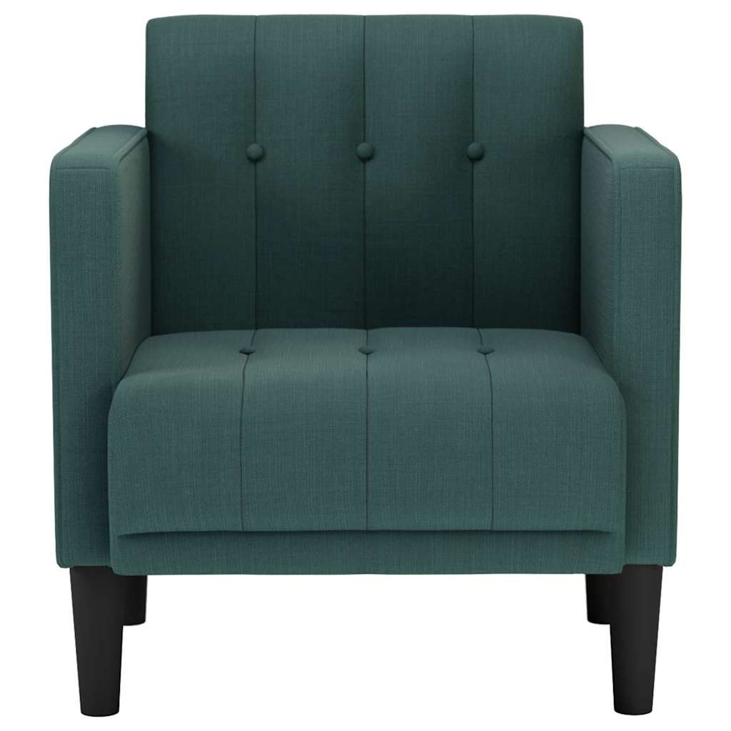 Poltrona com apoio de braços 53 cm tecido verde-escuro