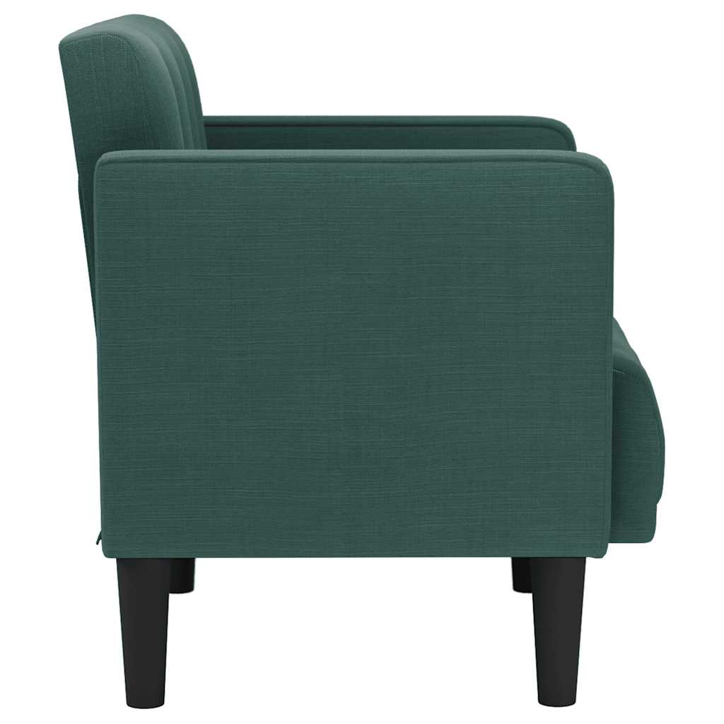 Poltrona com apoio de braços 53 cm tecido verde-escuro