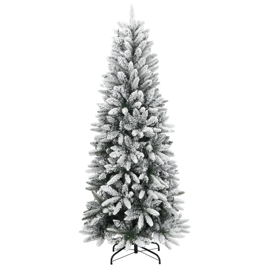Árvore natal artificial c/ 300 luzes LED e flocos de neve 180cm